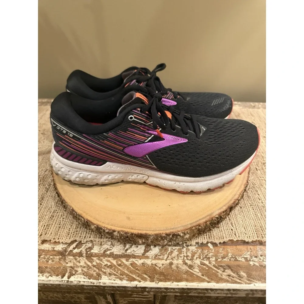 Brooks Adrenaline GTS‎ 19 Women's Running Shoes - Black/Purple/Orange - Sz-11 2E